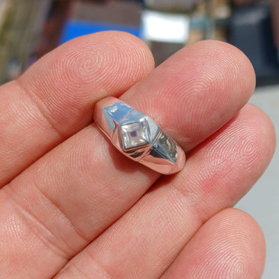 Handmade Moonstone Ring, Moonstone Silver Ring, Square Moonstone Ring, Sterling Silver Ring, Princess cut Moonstone, Minimalist Ring -Size 7-1