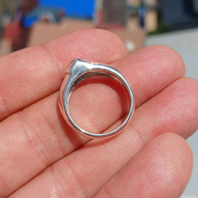 Handmade Moonstone Ring, Moonstone Silver Ring, Square Moonstone Ring, Sterling Silver Ring, Princess cut Moonstone, Minimalist Ring -Size 7-3