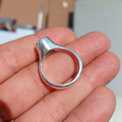 Handmade Moonstone Ring, Moonstone Silver Ring, Pear cut Moonstone Ring, Sterling Silver Ring, Pear Moonstone, Minimalist Ring -Size 9-2