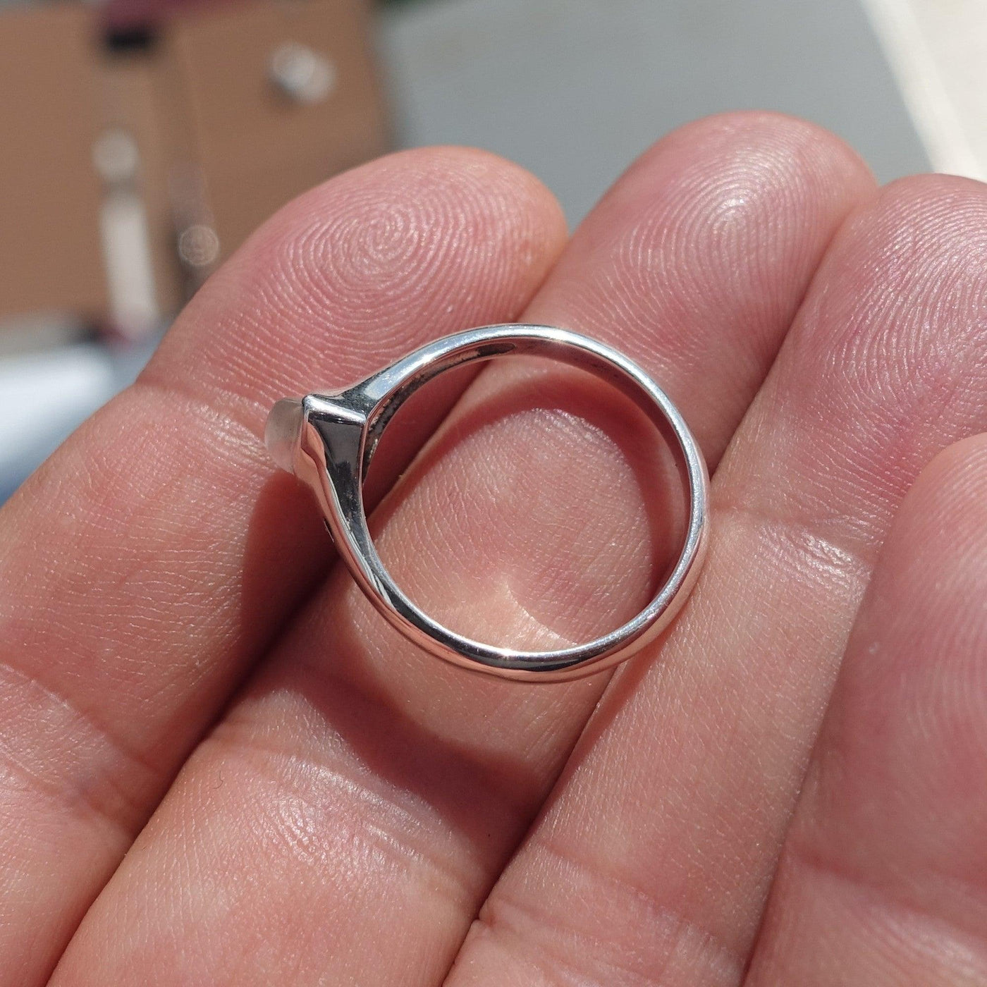 Minimalist Moonstone Ring, Moonstone Silver Ring, Marquise Moonstone Ring, Sterling Silver Ring, Marquise Moonstone, Minimalist Ring -Size 7.5-4