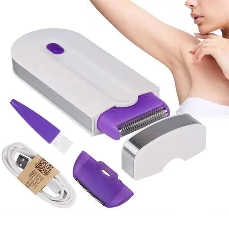 Painless Hair Removal Kit Women Electric Shaver White-0