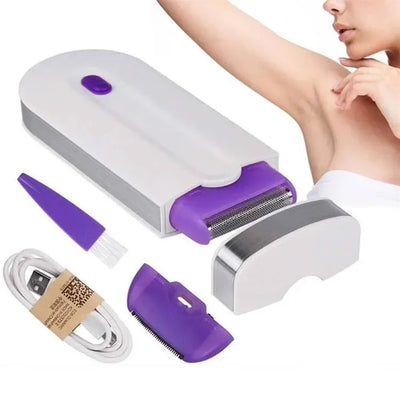 Painless Hair Removal Kit Women Electric Shaver White-0