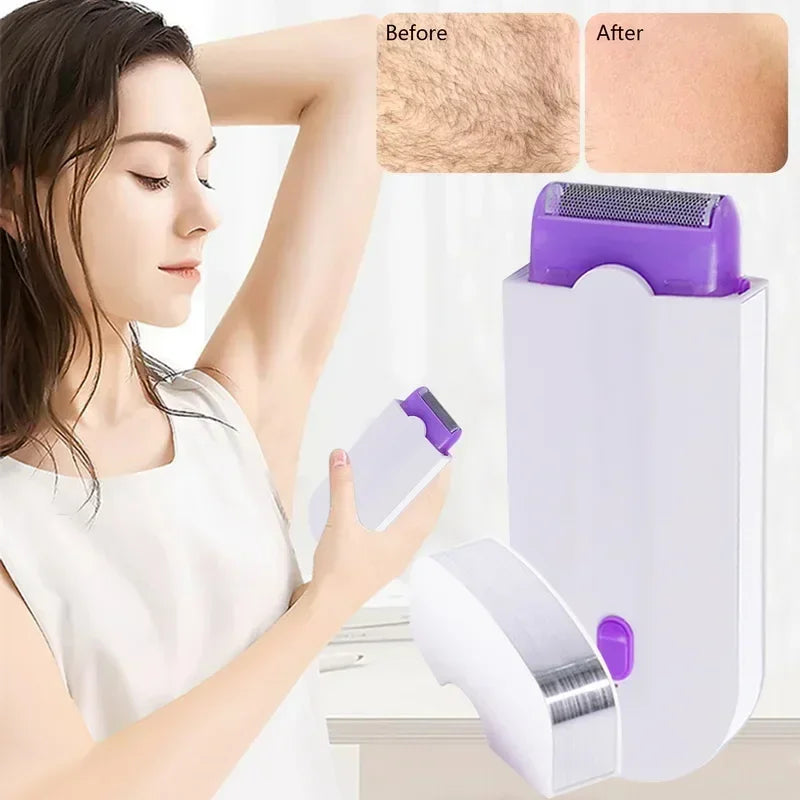 Painless Hair Removal Kit Women Electric Shaver White-1
