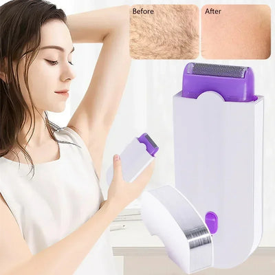 Painless Hair Removal Kit Women Electric Shaver White-1