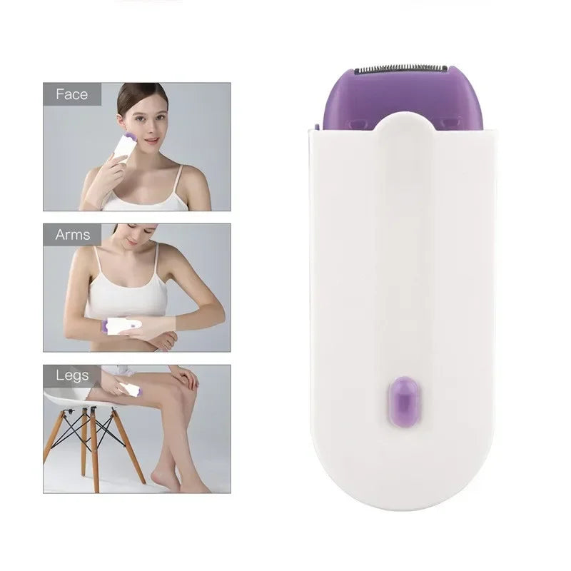 Painless Hair Removal Kit Women Electric Shaver White-2
