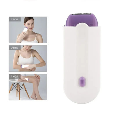Painless Hair Removal Kit Women Electric Shaver White-2