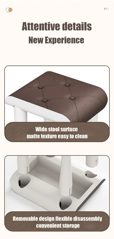 Multi-Functional Portable Office Footrest & Stackable Stool – L-Brown-3