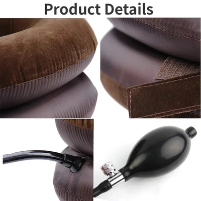 Inflatable Neck Stretcher Air Cervical Traction Device Brown-3