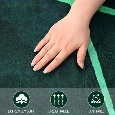 Green Leaf-Shaped Flannel Blanket-2