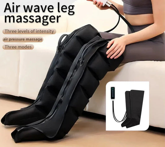 360 Air Pressure Leg Massager Boots with Remote Black-1