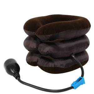 Inflatable Neck Stretcher Air Cervical Traction Device Brown-0