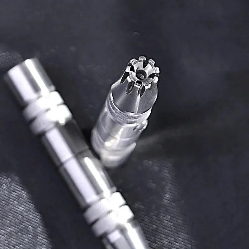 Smooth And Clean Stainless Steel Manual Nose Hair Trimmer for Men Silver-4