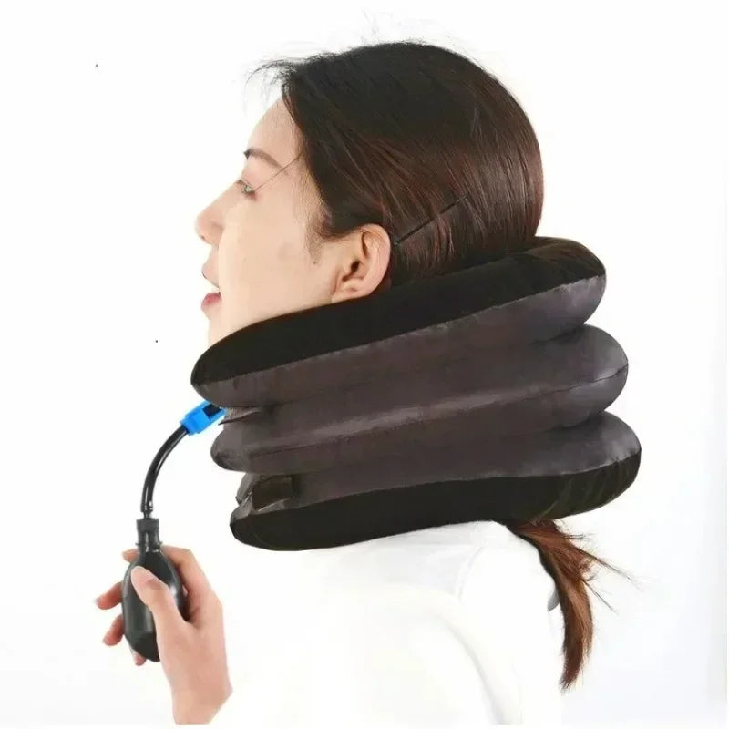 Inflatable Neck Stretcher Air Cervical Traction Device Brown-1