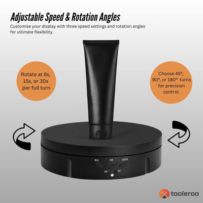 Tooleroo Electric 360 Rotating Product Display Stand Black for Merchandise Video-4