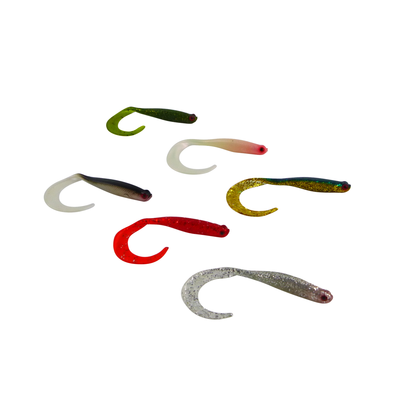Swimerz 100 mm VTail Soft Plastic Lure Gold Glitter, 5 pack-1