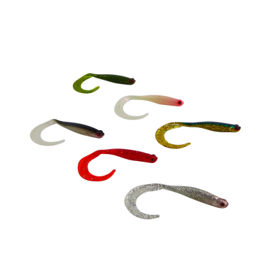 Swimerz 100 mm VTail Soft Plastic Lure Gold Glitter, 5 pack-1