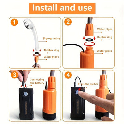 Portable Electric Shower with Battery-4