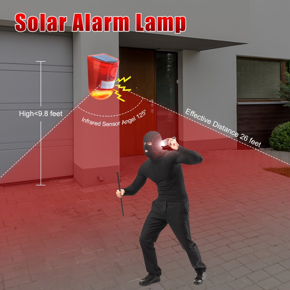 Solar Alarm Lamp with Motion Sensor Siren-4