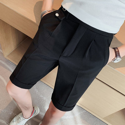 Contrast Color Fashion All-match Neapolitan Style Slim White Shorts