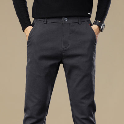 Men's Fleece-lined Slim Fit Tapered Casual Pants