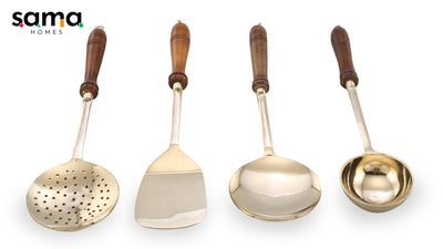 Handcrafted Brass Cooking Cutlery Set | Eco-Friendly Kitchen Tools for Culinary Artistry | Durable, Stylish & Sustainable Utensils