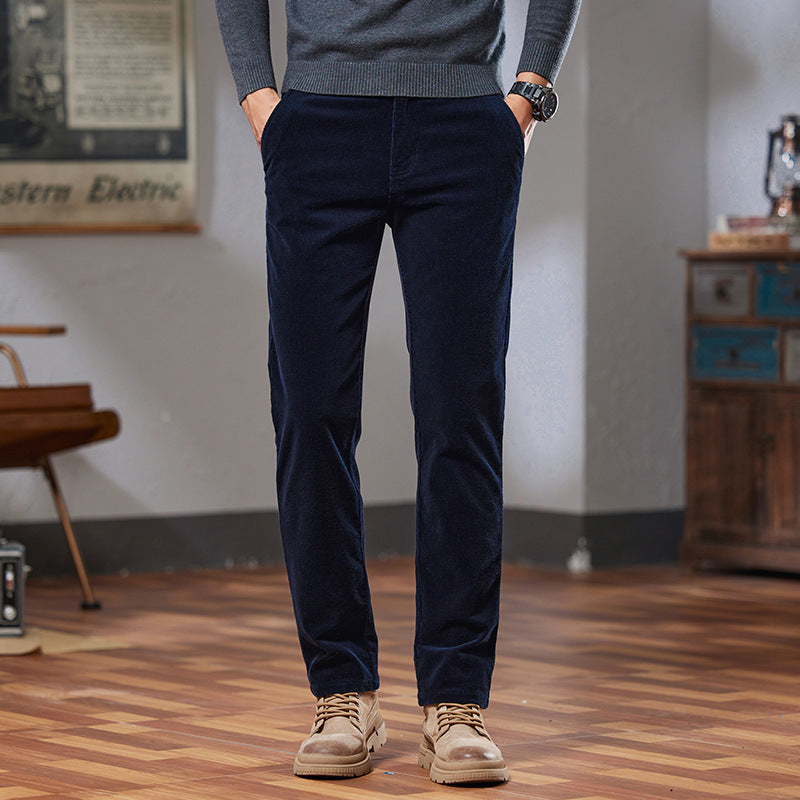 Slim Fit Straight Outerwear All-matching Warm Trousers