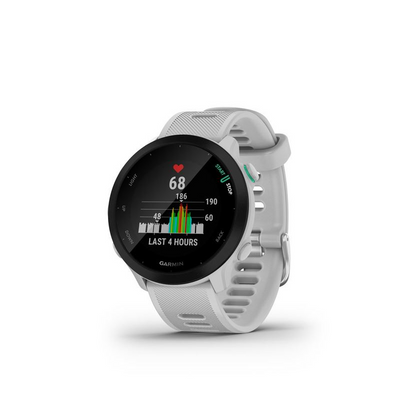Часовник Smartwatch Garmin Forerunner 55, 42 мм, Silicone strap, Whitestone (GG010-02562-11)-0