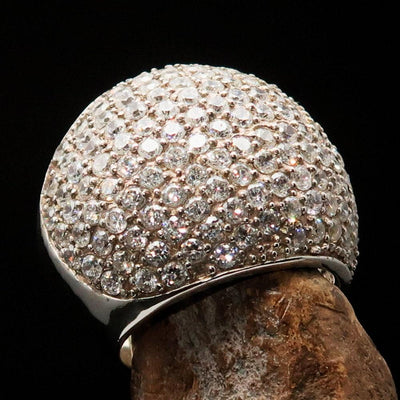 Sphere Ring, Sterling Silver CZ ring, 254 Stones, View Catching Ring, Sterling Silver Ring, Gift for Her, Cubic Zirconia Ring - Size 7-3