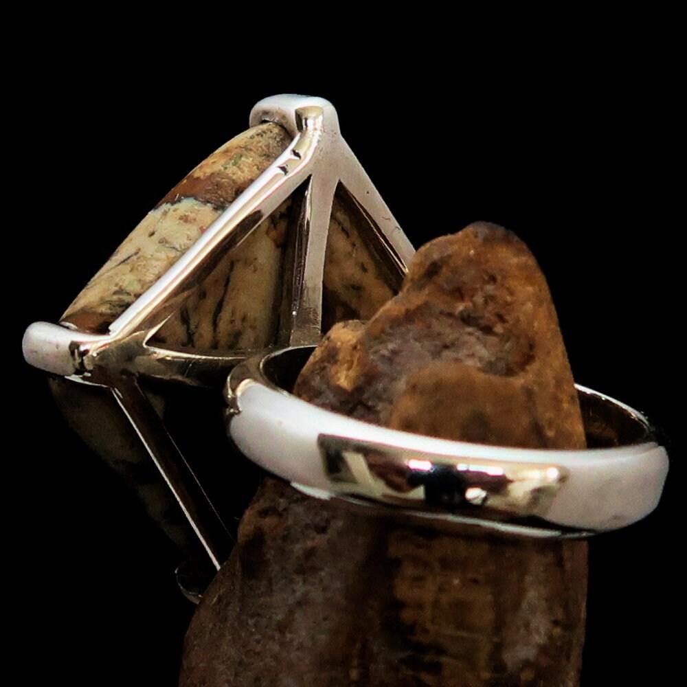 Jasper Ring, Sterling Silver Ring, Picture Jasper Ring, handmade silver ring, unique design, handmade gemstone ring, gift for her - Size 7-4