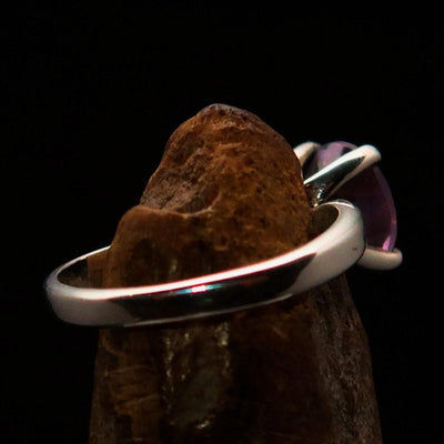 Amethyst Ring, Sterling Silver Ring, Solitaire Ring, Purple Amethyst, handmade silver ring, gemstone silver ring, gift for her - Size 7-4