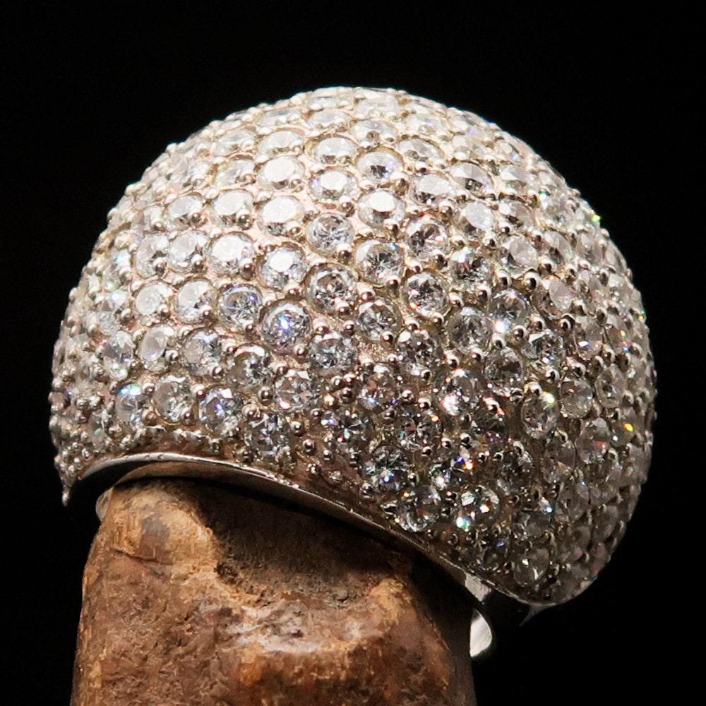Sphere Ring, Sterling Silver CZ ring, 254 Stones, View Catching Ring, Sterling Silver Ring, Gift for Her, Cubic Zirconia Ring - Size 7-2