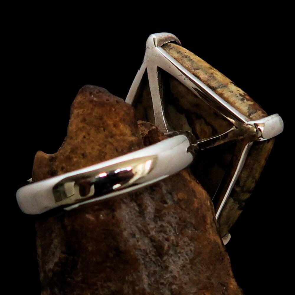 Jasper Ring, Sterling Silver Ring, Picture Jasper Ring, handmade silver ring, unique design, handmade gemstone ring, gift for her - Size 7-3