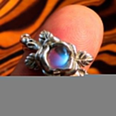Moonstone Ring, Moonstone Silver Ring, Sterling Silver Ring, Solitaire Ring, Rose Flower Ring, oval shaped Moonstone, unique gift, Size 7.75-2