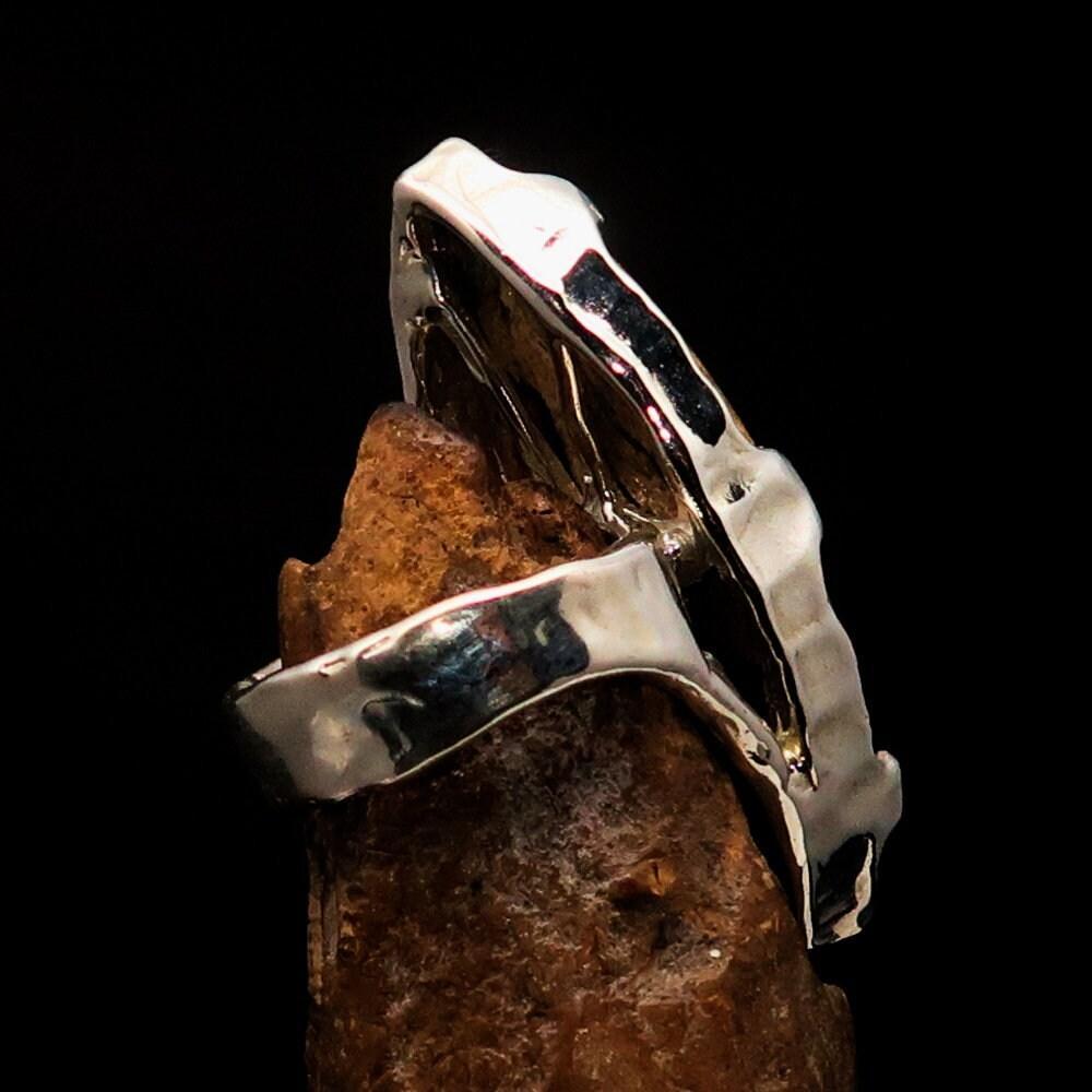 Handmade Jasper Ring, Marquise shaped ring, Artwork Sterling Silver Ring, Picture Jasper ring, handmade silver ring, unique design - Size 8-2