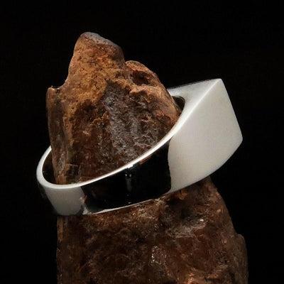 Custom Made Ring, Sterling Silver Ring, Personalized Gift, Logo Silver Ring, Initial Ring, Rectangle Shaped Ring, Perfect Gift, Men's Ring-2