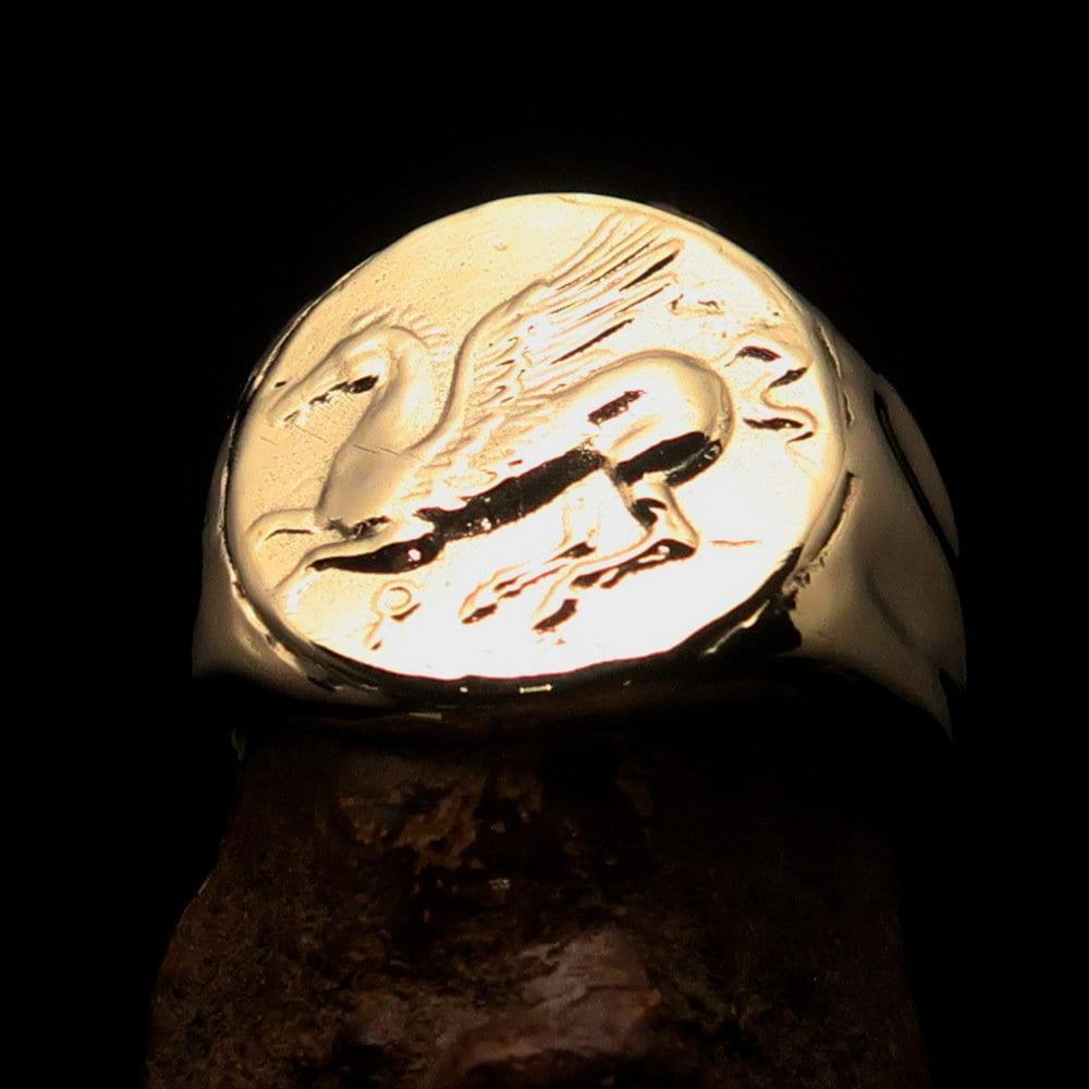 Pegasus Ring, Men's Ring, Corinthian Ring, Pegasus Coin Ring, Greek Goddess Ring, Athena Ring, Costume Ring, Gift for him, Winged Horse Ring-0