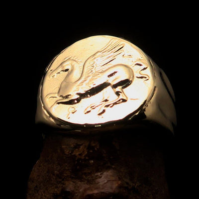 Pegasus Ring, Men's Ring, Corinthian Ring, Pegasus Coin Ring, Greek Goddess Ring, Athena Ring, Costume Ring, Gift for him, Winged Horse Ring-0