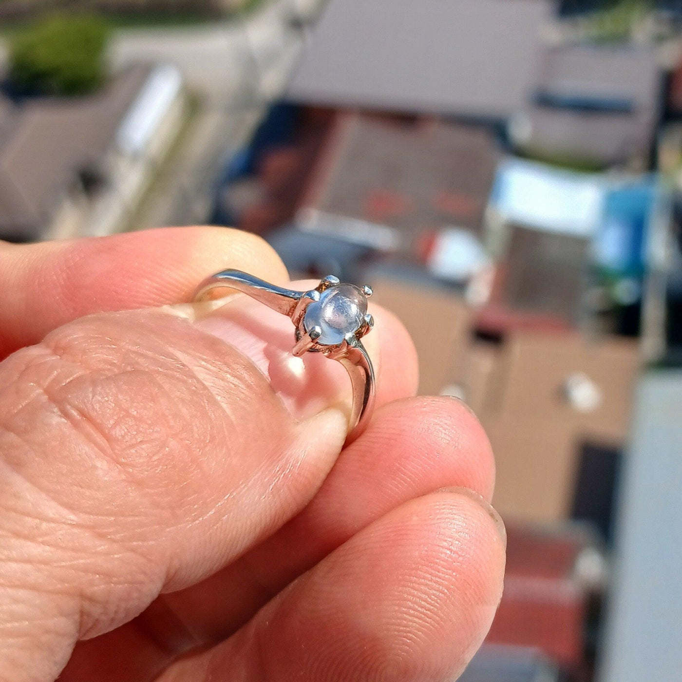 Moonstone Ring, Moonstone Silver Ring, oval shaped Moonstone Ring, Sterling Silver Ring, oval shaped Ceylon Moonstone, handmade ring -Size 8-3