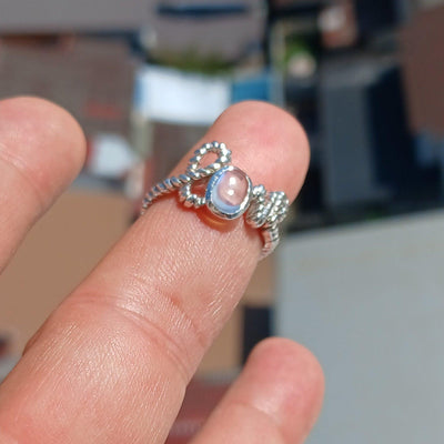 Love Ring, Moonstone Ring, Moonstone Silver Ring, Sterling Silver Ring, Solitaire Ring, oval shaped Moonstone, unique, gift for her, Size 7-2