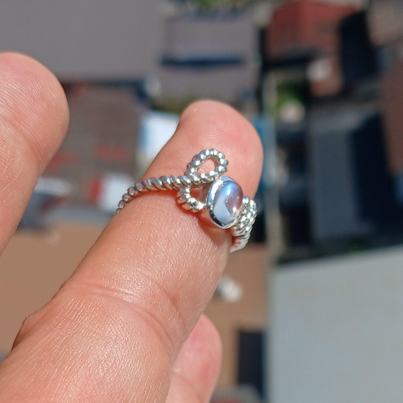 Love Ring, Moonstone Ring, Moonstone Silver Ring, Sterling Silver Ring, Solitaire Ring, oval shaped Moonstone, unique, gift for her, Size 7-3