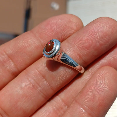 Opal Ring, Gemstone Ring, Sterling Silver Ring, Solitaire Ring, oval shaped Opal Minimalist Design, Opal silver ring, Gift for Her- Size 8.5-1