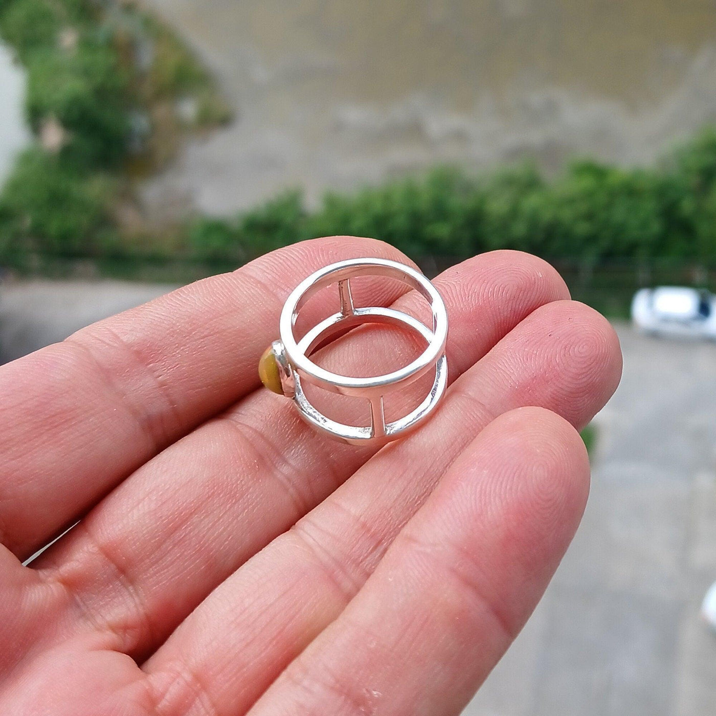 Opal Ring, Gemstone Ring, Sterling Silver Ring, Solitaire Ring, oval shaped Opal - Minimalist Design, Opal silver ring, Gift for Her, Size 6-3
