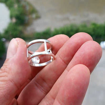 Opal Ring, Gemstone Ring, Sterling Silver Ring, Solitaire Ring, oval shaped Opal - Minimalist Design, Opal silver ring, Gift for Her, Size 6-4