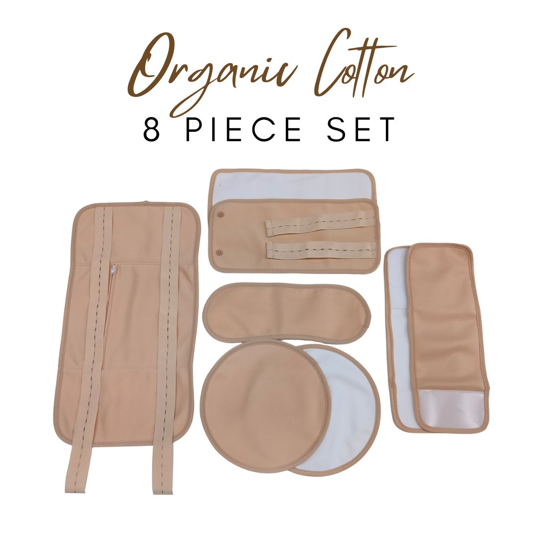 8 Piece Organic Cotton Castor Oil Wraps Pack - Nude