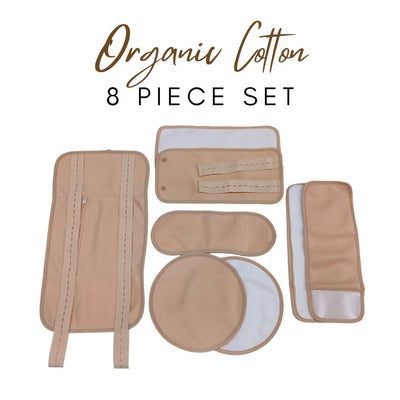 8 Piece Organic Cotton Castor Oil Wraps Pack - Nude