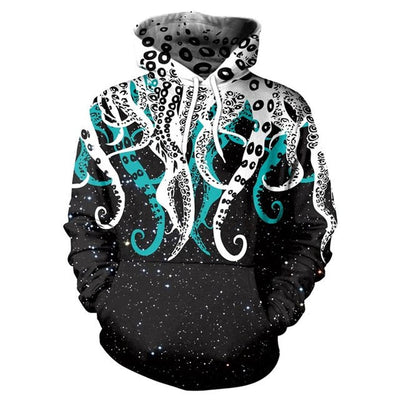 Octopus Printed  Cartoon 3D Women Men Hoodies-0