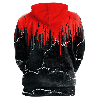 New Fashion Punk Red Flower 3D Sweatshirts Women Men-1