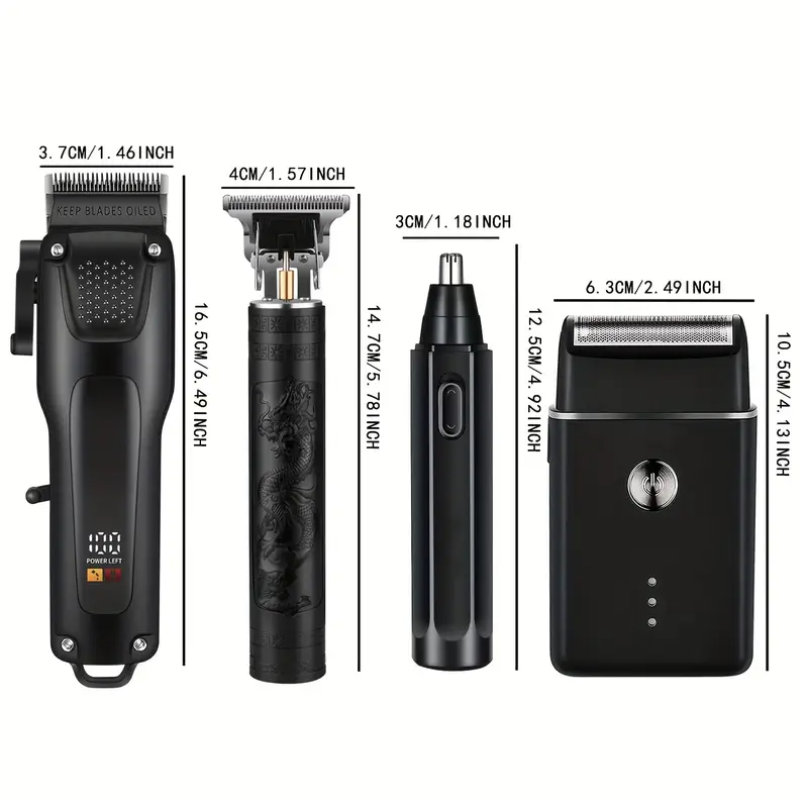 Men’s Grooming Kit USB Rechargeable Clippers (4pcs)-1