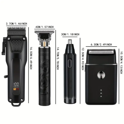 Men’s Grooming Kit USB Rechargeable Clippers (4pcs)-1