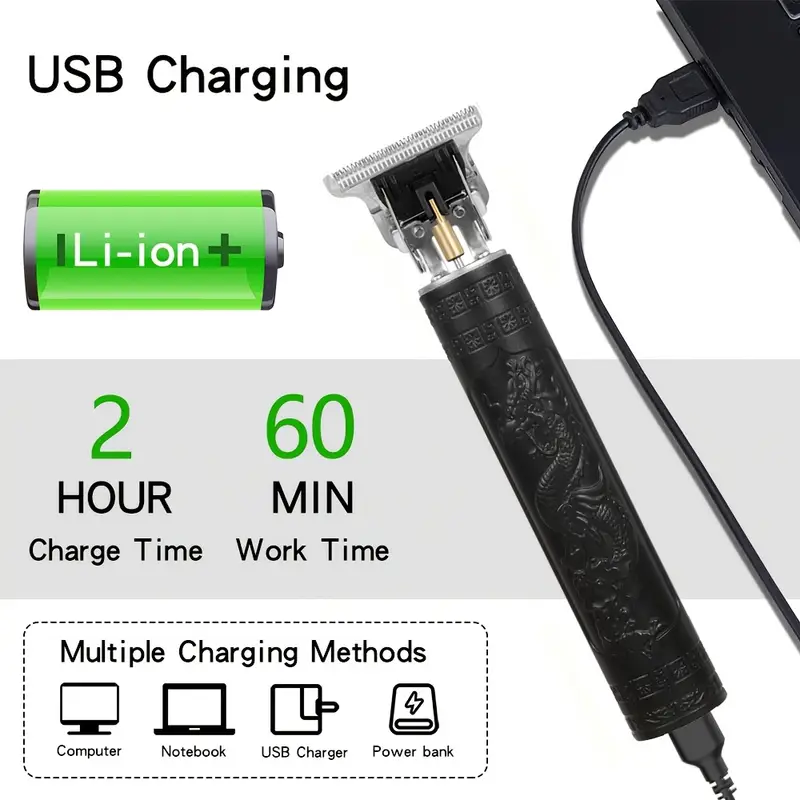 Men’s Grooming Kit USB Rechargeable Clippers (4pcs)-2